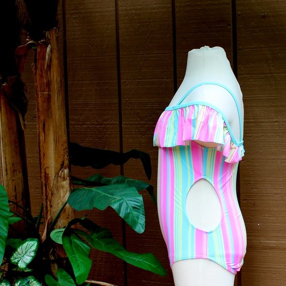 Wonder Nation One Piece Swimsuit Girls Size 7/8 - Picture 3 of 16